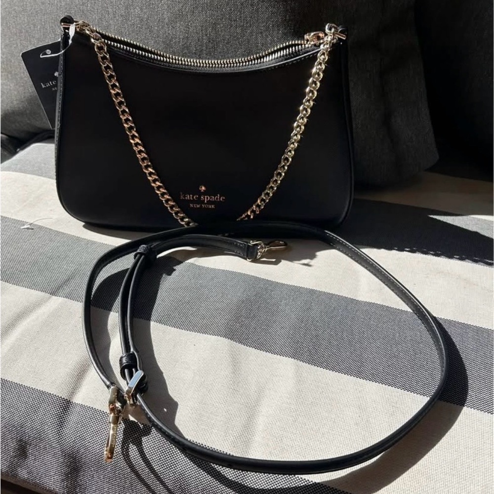 #52 Kate Spade Black Shoulder Bag with Gold Chain - Picture 4 of 4